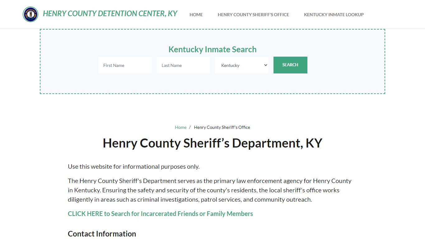 Henry County Sheriff Department, KY Arrests, Warrant Lookup