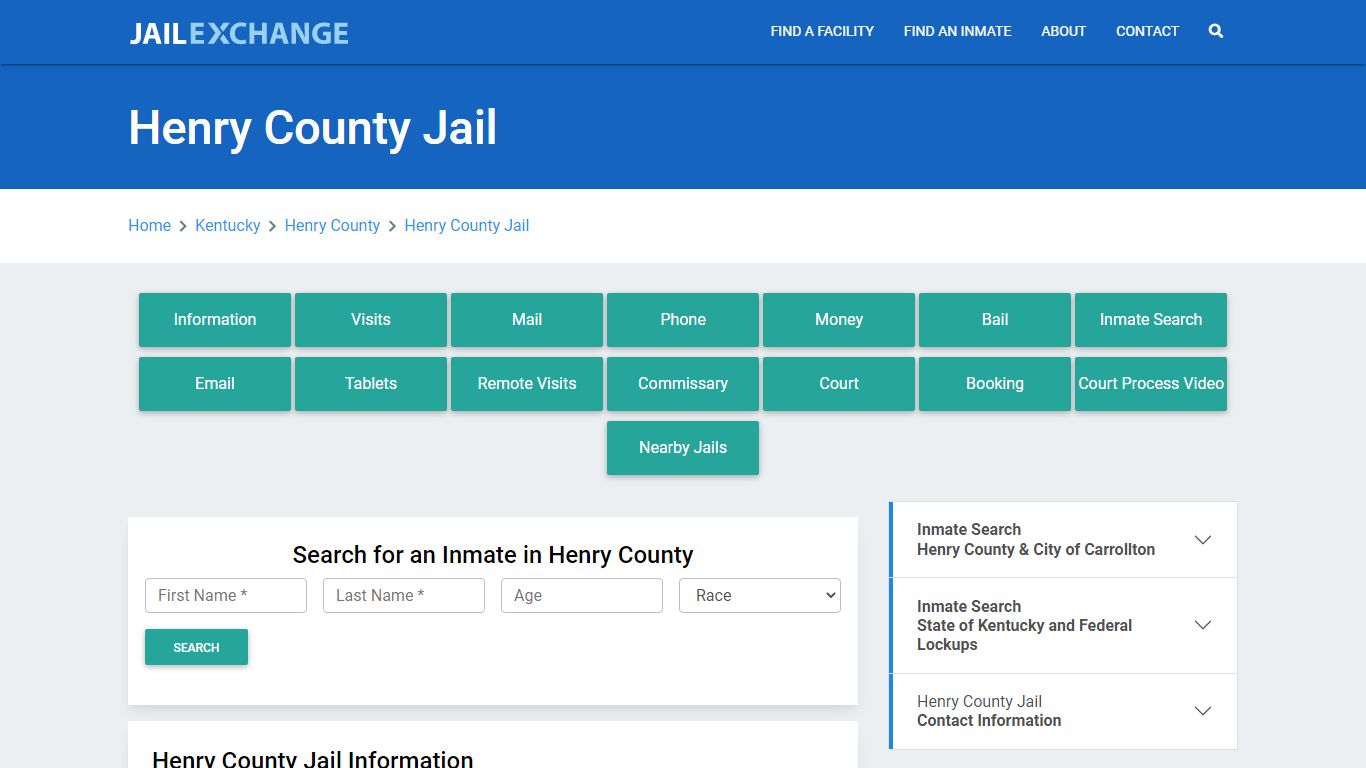 Henry County Jail Roster Lookup, KY, Inmate Search